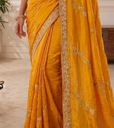 Mustard Gota Patti Saree detail 6