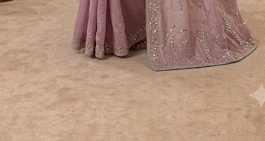 Ivory Mauve Gota Patti Saree detail 3