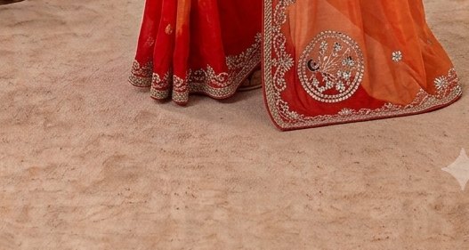 Red Orange Gota Patti Saree detail 3