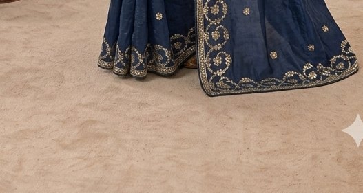 Navy Blue Gota Patti Saree detail 3
