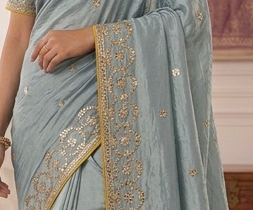 Powder Blue Gota Patti Saree detail 2