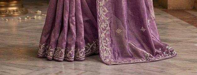 Mauve Jardoji Saree detail 3
