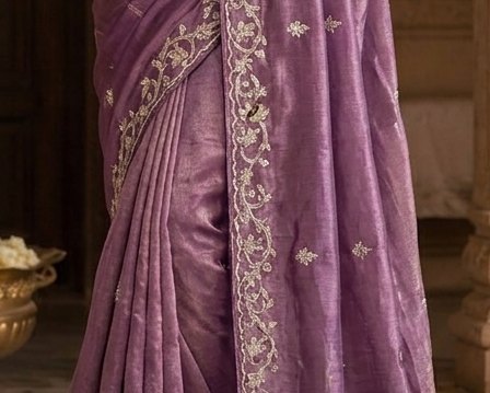 Mauve Jardoji Saree detail 6