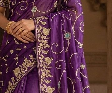Royal Purple Jardoji Saree detail 2