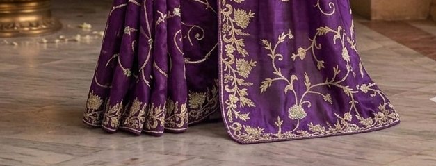 Royal Purple Jardoji Saree detail 3