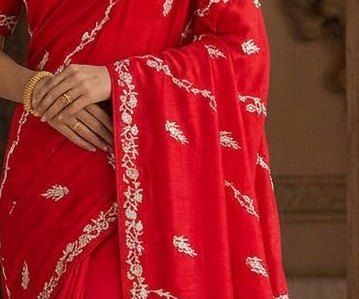 Bridal Red Jardoji Saree detail 2