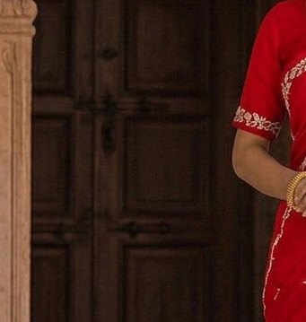 Bridal Red Jardoji Saree detail 5