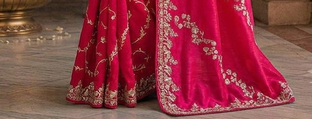 Rani Pink Jardoji Saree detail 3