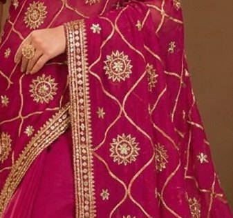 Rani Medallion Sikhiya Saree detail 2