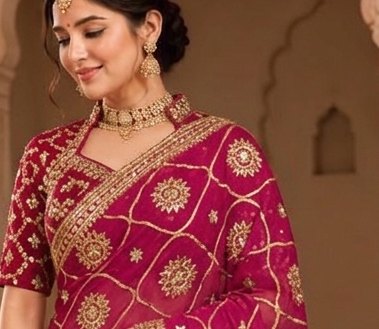 Rani Medallion Sikhiya Saree detail 4
