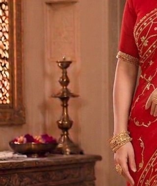 Red Sikhiya Saree detail 5