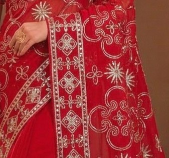 Scarlet Bloom Sikhiya Saree detail 2