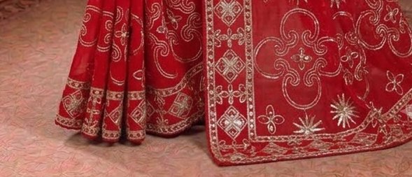 Scarlet Bloom Sikhiya Saree detail 3
