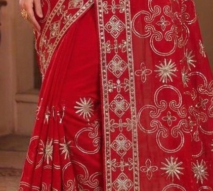 Scarlet Bloom Sikhiya Saree detail 6