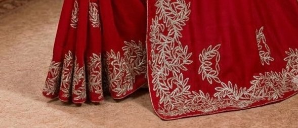 Wine Leaf Sikhiya Saree detail 3