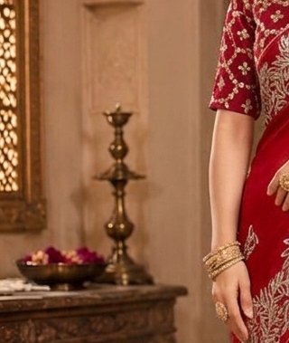 Wine Leaf Sikhiya Saree detail 5