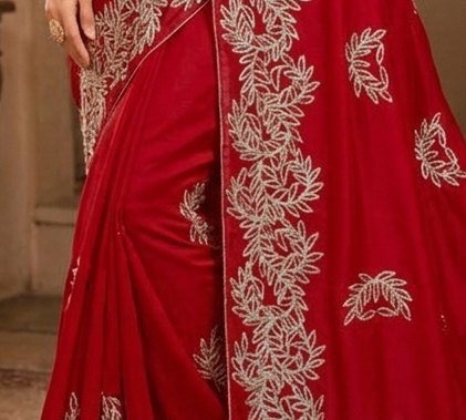 Wine Leaf Sikhiya Saree detail 6