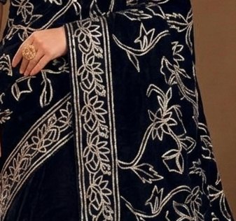 Midnight Sikhiya Saree detail 2