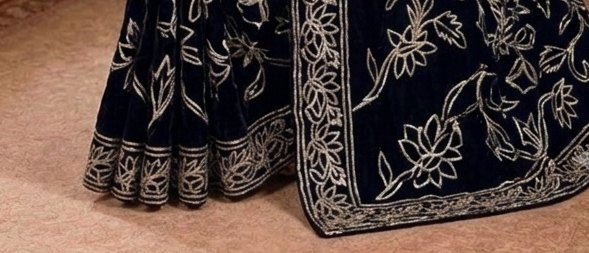 Midnight Sikhiya Saree detail 3