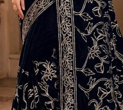 Midnight Sikhiya Saree detail 6