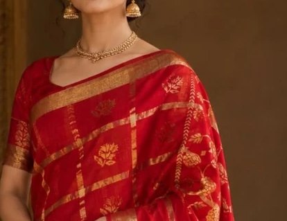Real Jari Kota Doria Saree detail 4