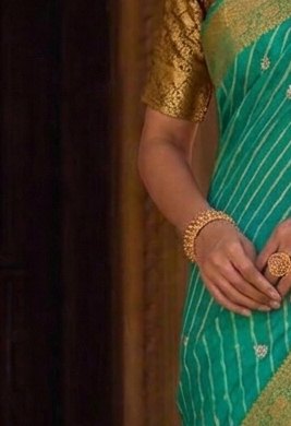 Emerald Lehariya Saree detail 5