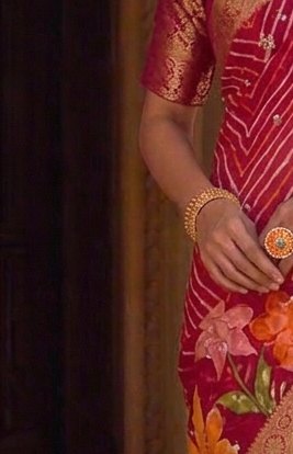 Floral Pallu Lehariya Saree detail 5