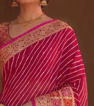Gharchola Pallu Lehariya Saree detail 4