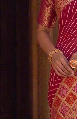 Gharchola Pallu Lehariya Saree detail 5