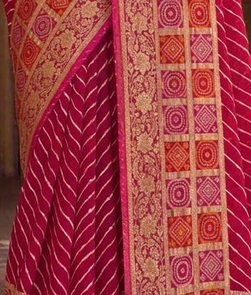 Gharchola Pallu Lehariya Saree detail 6