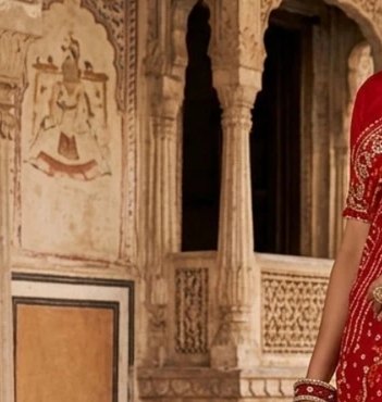 Classic Red Bandhej Saree detail 5