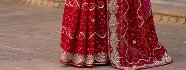 Rani Pallu Bandhej Saree detail 3