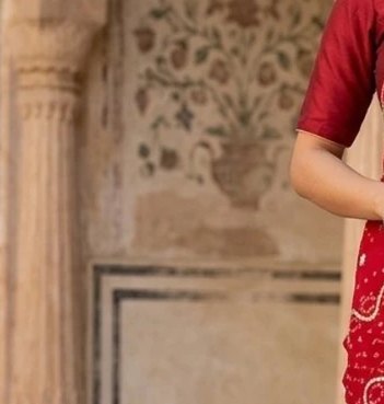 Rani Pallu Bandhej Saree detail 5