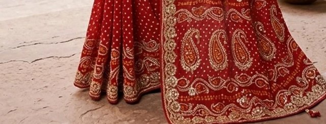Paisley Border Bandhej Saree detail 3