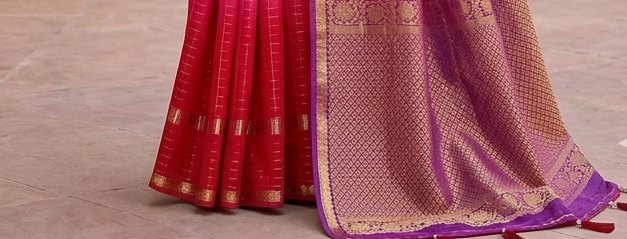 Purple Rani Binni Saree detail 3