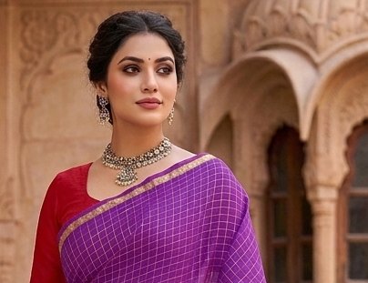 Purple Rani Binni Saree detail 4