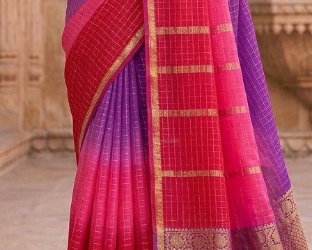 Purple Rani Binni Saree detail 6