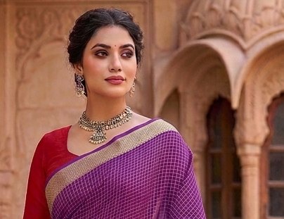 Royal Purple Binni Saree detail 4