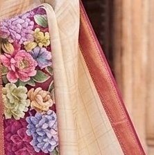 Ivory Floral Diamond Chiffon Saree detail 2