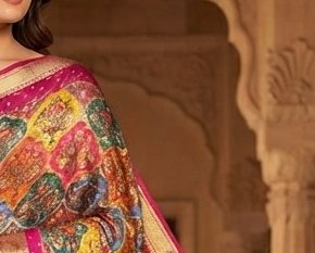 Bandhej Print Diamond Chiffon Saree detail 4