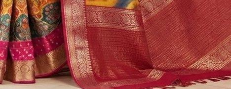 Sunset Swirl Diamond Chiffon Saree detail 3