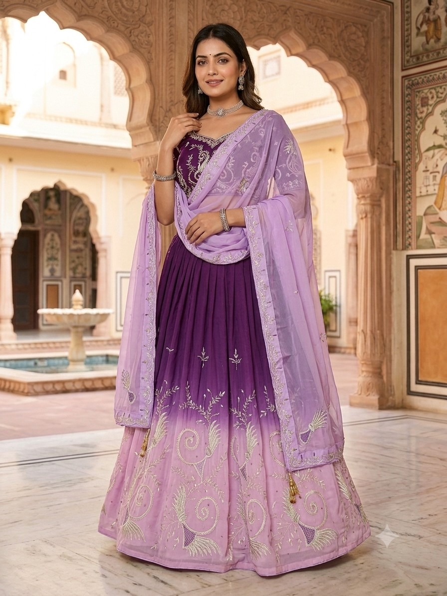 Purple Ombre Lehenga