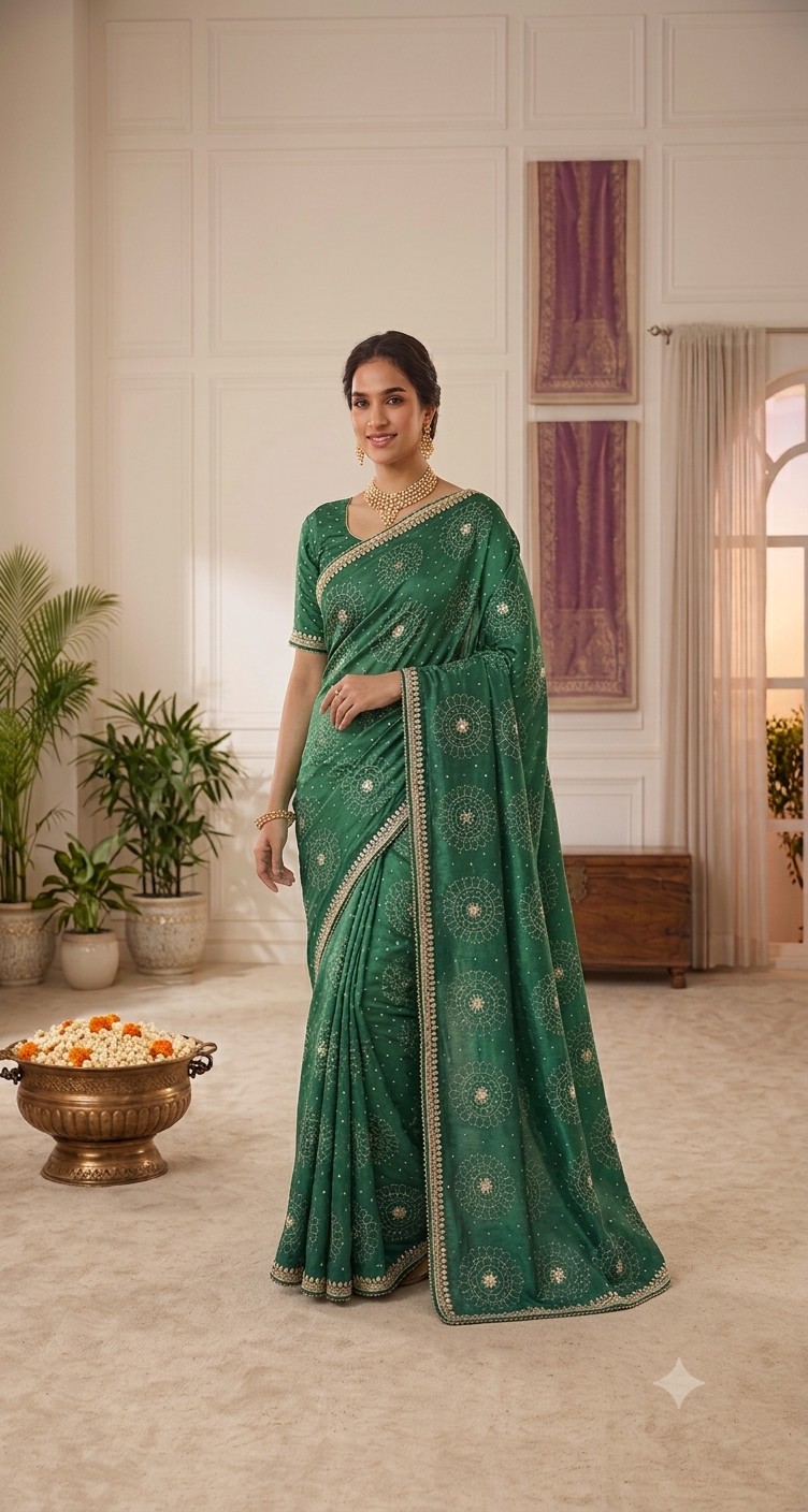 Emerald Gota Patti Saree