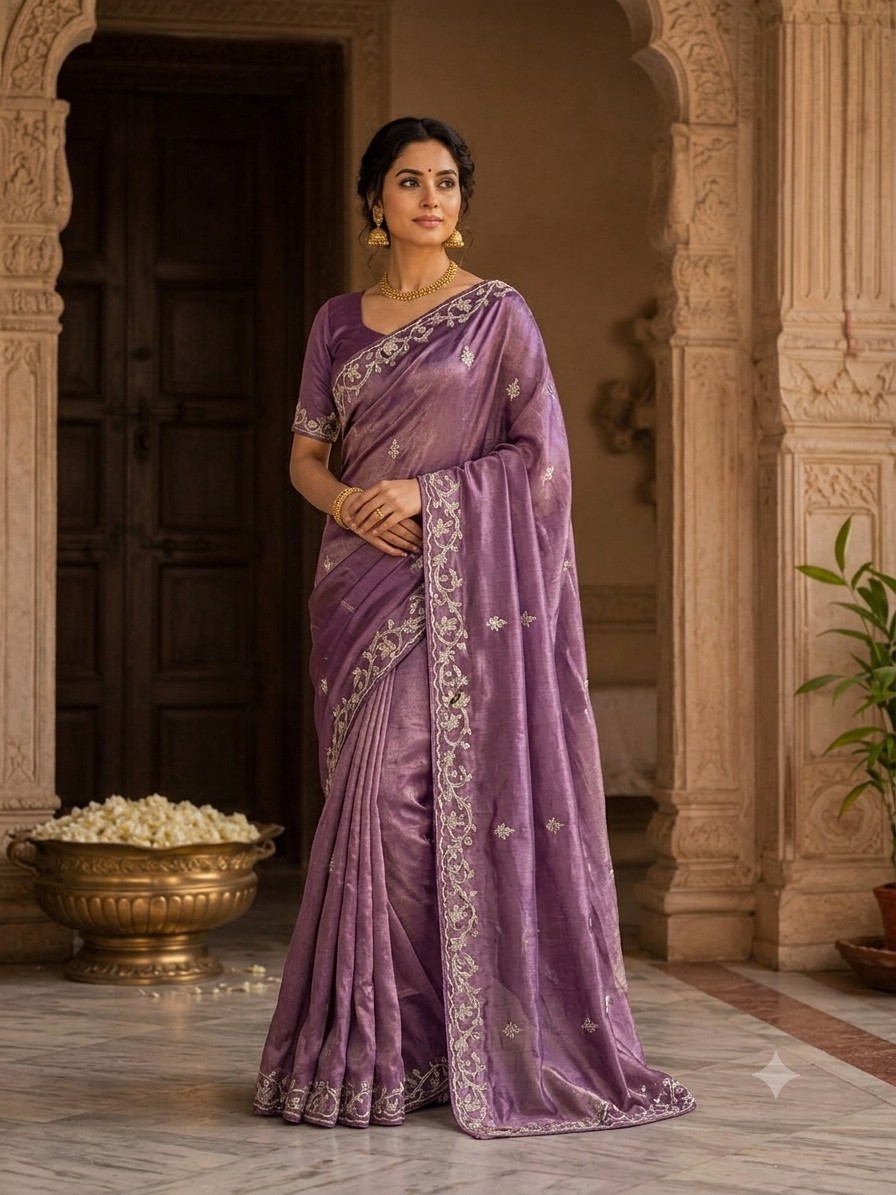 Mauve Jardoji Saree