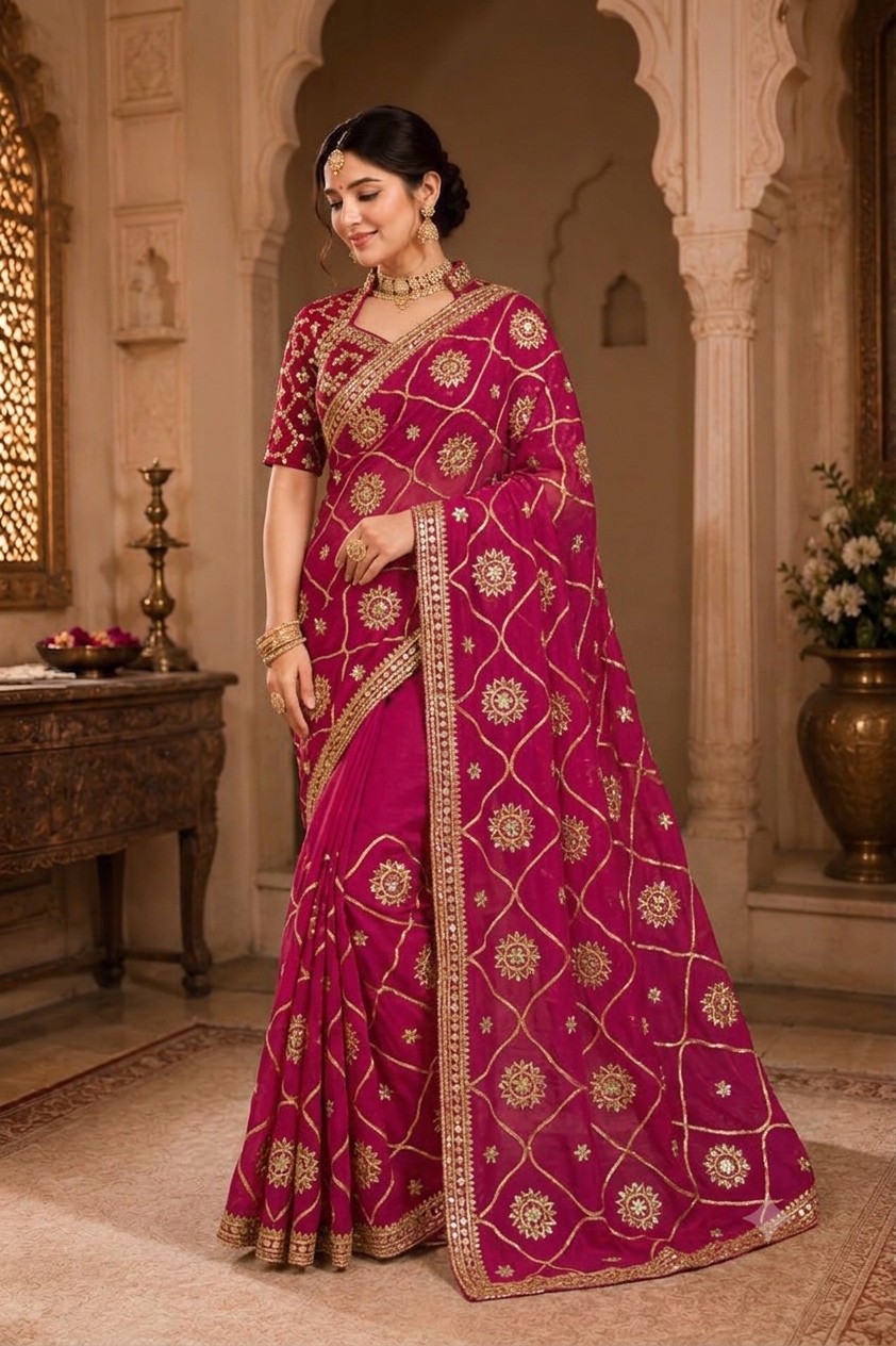 Rani Medallion Sikhiya Saree