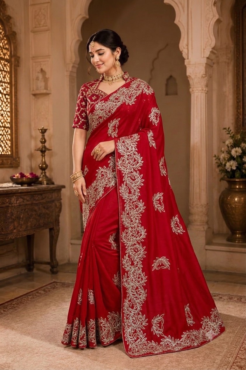 Wine Leaf Sikhiya Saree