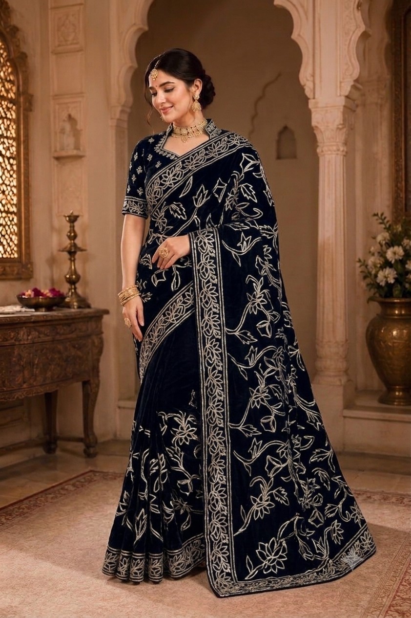 Midnight Sikhiya Saree