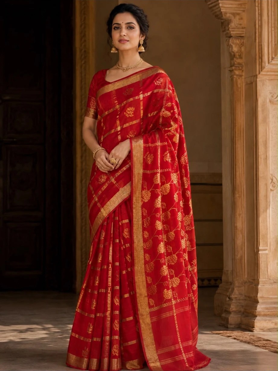 Real Jari Kota Doria Saree