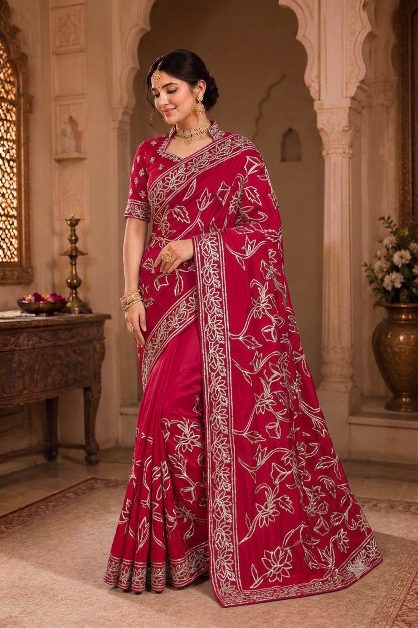 Crimson Vine Sikhiya Saree
