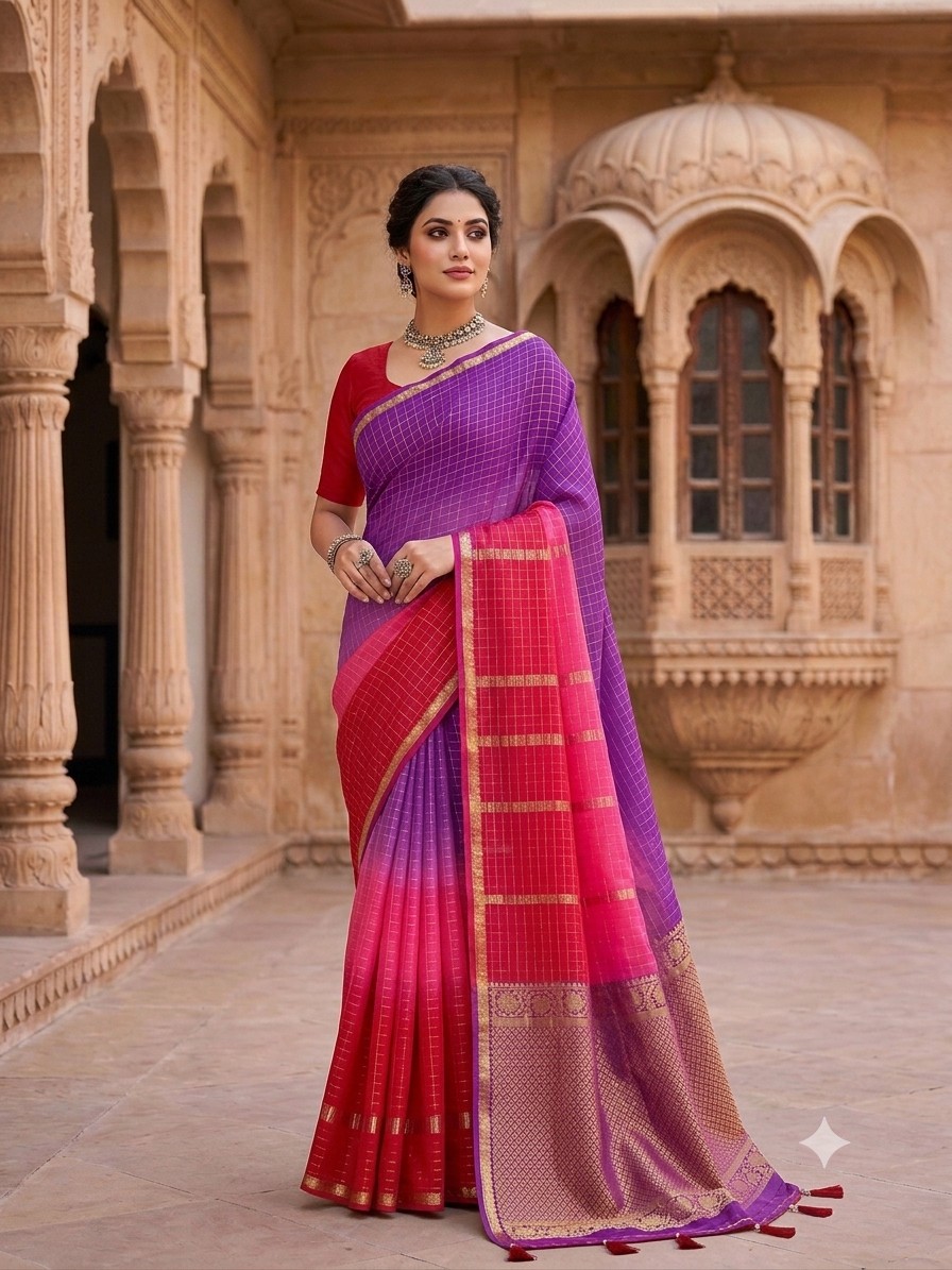Purple Rani Binni Saree